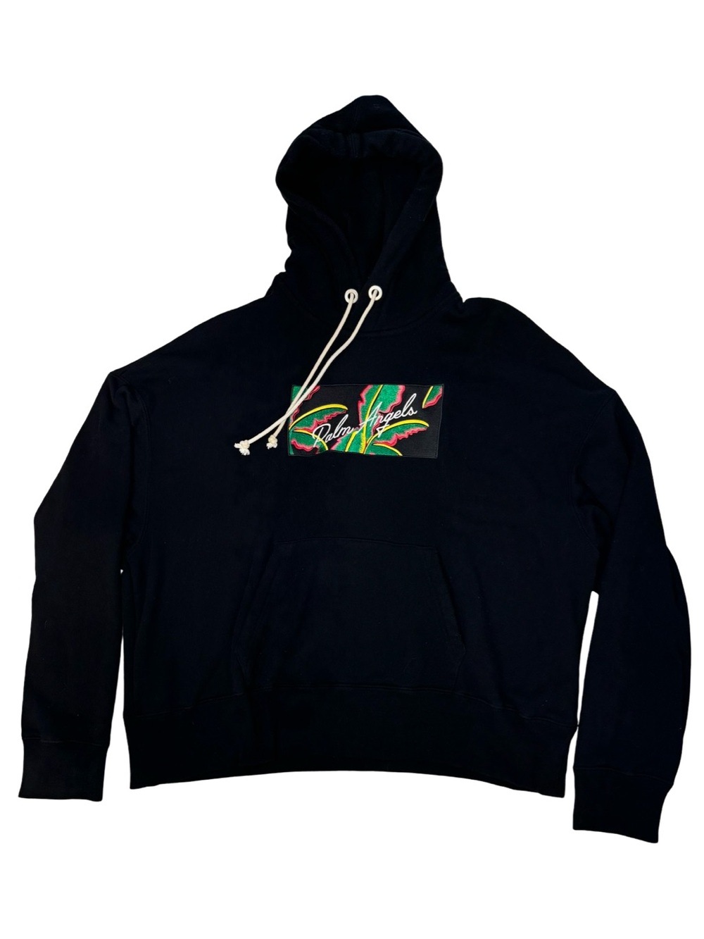 PALM ANGELS BOX LOGO OVERSIZED HOODED SWEATSHIRT